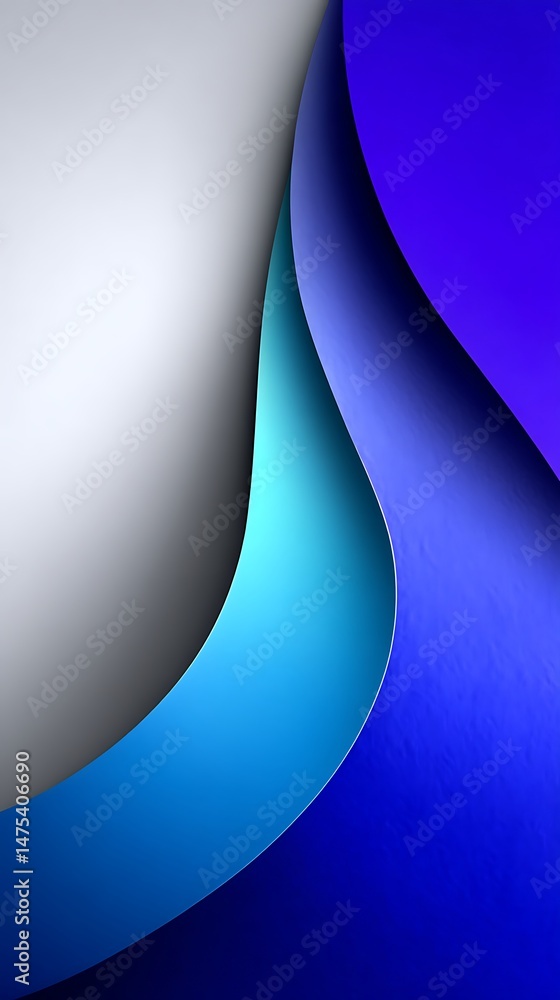 Poster modern curve abstract layers with blue gradient and white space background texture