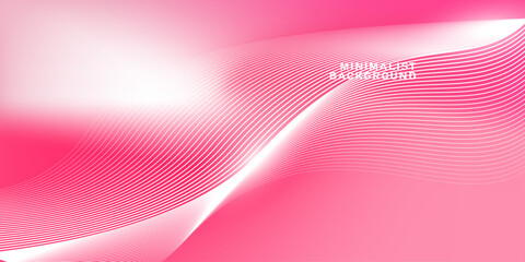 Abstract pink gradient background with shining lines waves. Minimalist background for banner, poster, cover, brochure, flyer, website