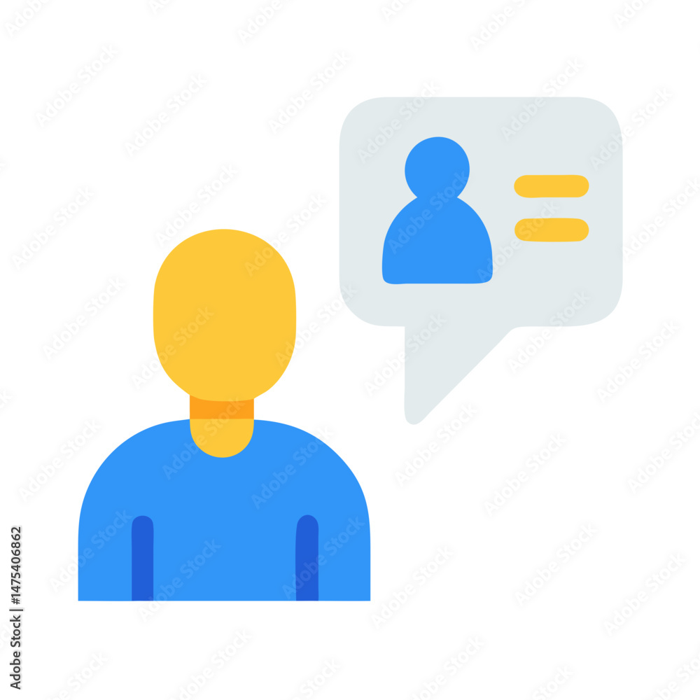 Poster minimalist user profile with message icon on black