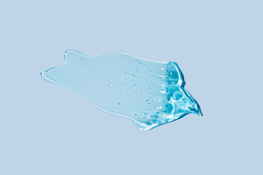 Blue translucent gel texture on a light background