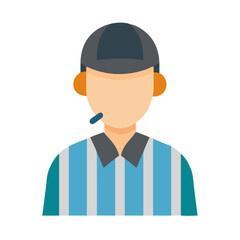 Sports referee icon with cap and whistle design