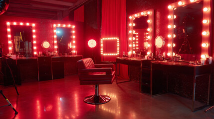 Red-Themed Dressing Room