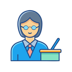 Illustration of a female teacher in vector style