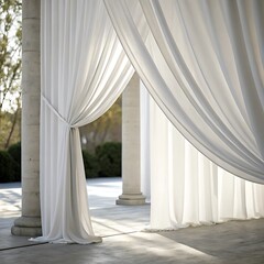 Elegant White Sheer Curtains Outdoor Decor