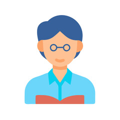 Young man reading a book with blue hair