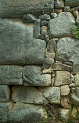 Ancient stone wall close up