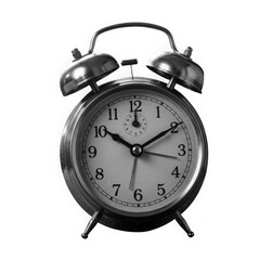 Vintage alarm clock time reminder isolated on transparent background