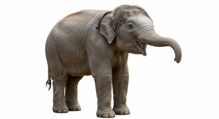 Obraz premium Isolated baby elephant animal wildlife trunk mammal nature african safari zoo cute wild gray animal