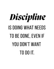 Discipline Printable Hard Hitting Quote Art.