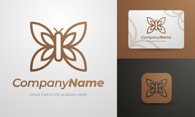 abstract butterfly wings monogram logo