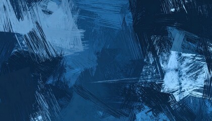 Abstract Blue Background with Dynamic Brush Strokes and Texture