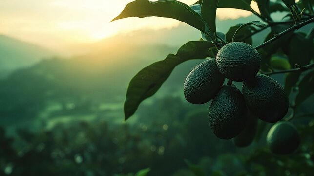 avocado on branch in coorg hills 