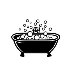 Relaxing Bath with Bubbles Flat Icon