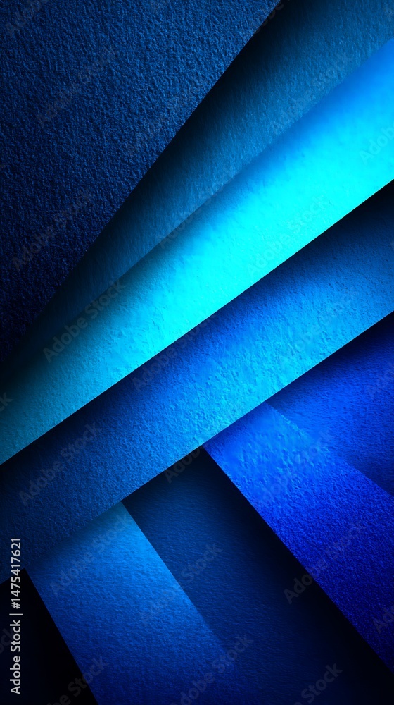 Poster textured abstract background with blue and cyan gradient layers, angular overlap