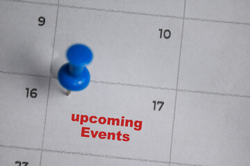 17th day of the month. writing text upcoming events on calendar date. Save the date. Day of the year concept.