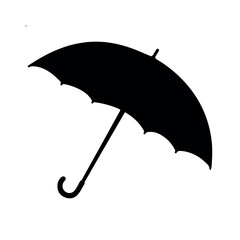 A vector silhouette of an umbrella