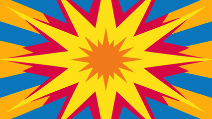 Bright Pop Art Explosion with Jagged Rays and Comic Style – Vector template for ad, covers, posters.