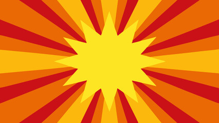 Bright Pop Art Layout with Burst Rays and Talking Panel &ndash; Vector template for ad, covers, posters.