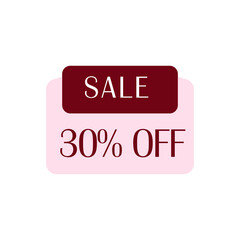 SALE 30 percent off label discount sticker with transparent background