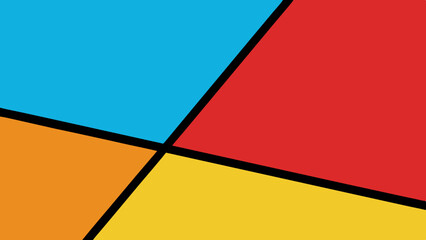 Color Blocked Pop Art Comic Background with Layered Dots – Vector template for ad, covers, posters.