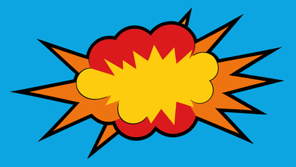 Obraz premium Comic Book Boom Background with Jagged Edges and Action Text - Vector template for ad, covers, posters