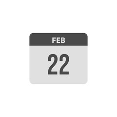 calender icon, 22 february icon with white background