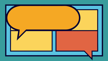 Fototapeta premium Comic panel layout with layered shading and speech bubbles, Vector template for ad, covers, posters