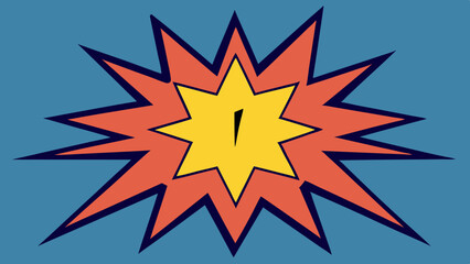 Fototapeta premium comic strip layout with star-shaped explosion and caption - Vector template for ad, covers, posters