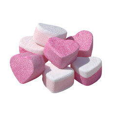 Delightful pile of pink and white heart-shaped marshmallows perfect for Valentine's Day cards or romantic dessert photography sweet treats candy confectionery sugar food