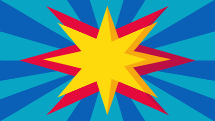 Pop Art Scene with Jagged Boom and Halftone Rays - Vector template for ad, covers, posters