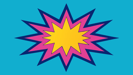Fototapeta premium Pop Art Starburst with Exaggerated Jagged Shapes - Vector template for ad, covers, posters