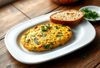 A delicious Tofu Scramble on a rustic wooden table