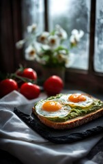 Egg and Avocado Toast with Tomatoes