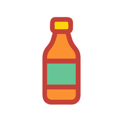 Cartoon juice bottle icon on black background