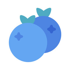 Fototapeta premium Two cartoon blueberries on a black background illustration