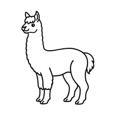 alpaca silhouette vector illustration 