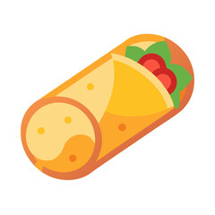 Colorful Burrito Vector Illustration on Black Background