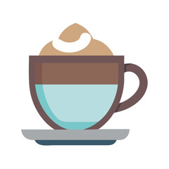 Coffee drink with foam isolated on black background