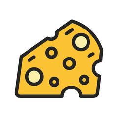 Cartoon Cheese Wedge: Delicious Dairy Delight Illustration Style