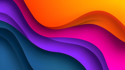 Abstract Colorful Layered Wavy Background – Paper Cut Style