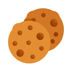 Two Cartoon Cookies Stacked on Black Background