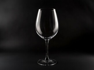 Wine Glass on Black Background