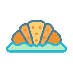 Cartoon Seashell on seabed, Vector illustration on black
