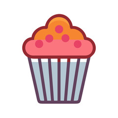 Cute cupcake vector icon for sweet treats designs