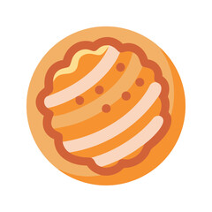Abstract dessert food illustration, orange hues and stripes