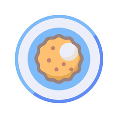 Oatmeal bowl with egg on a white plate