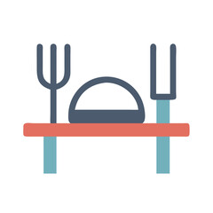 Minimalist restaurant utensils logo, simple flat design concept