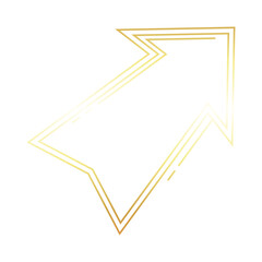 Golden arrow pointer creative element abstract design