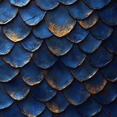Abstract Blue Fish Scales Texture: Shiny Marine Pattern Design