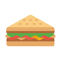 Delicious Flat Design Sandwich Illustration on Black Background